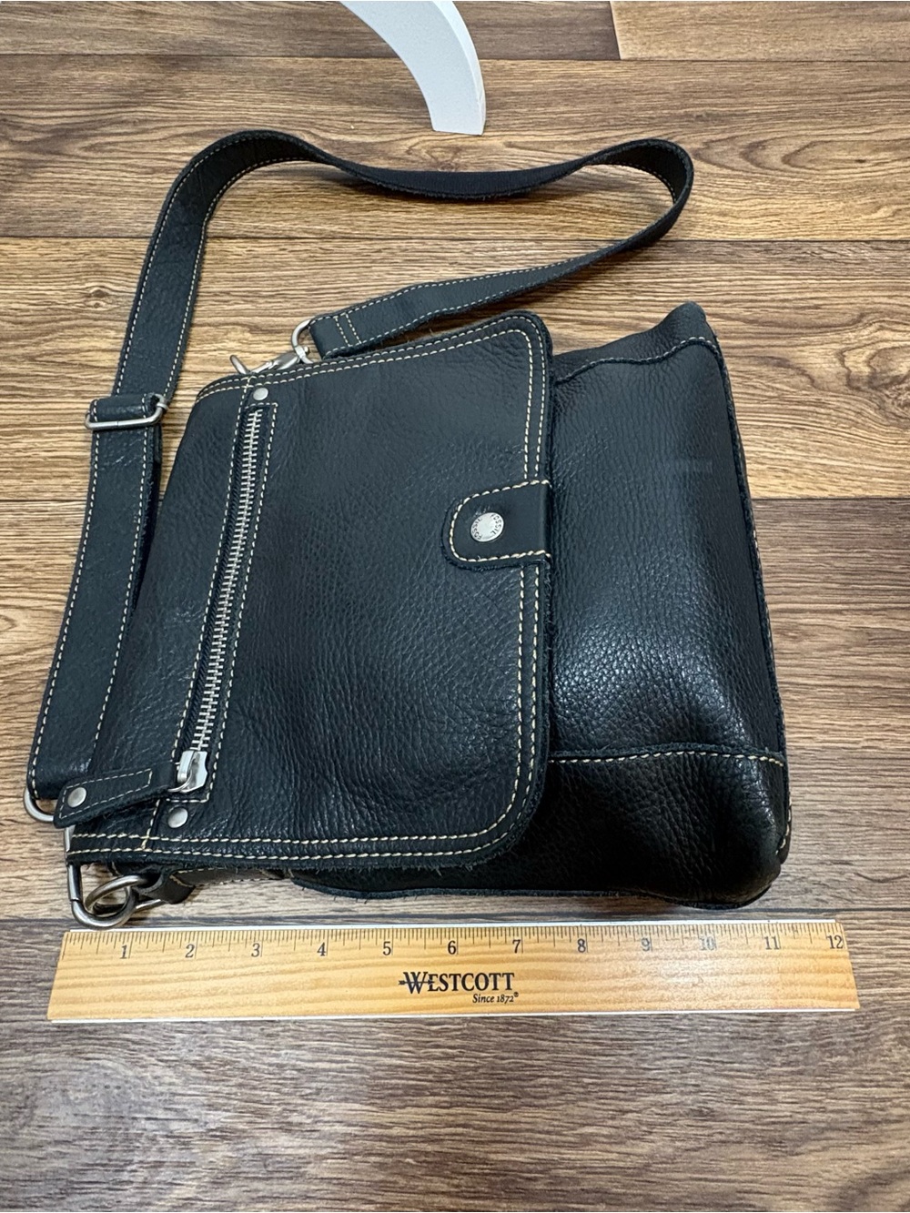 Fossil Long Live Vintage Black Leather Crossbody Bag Boho - Picture 10 of 14